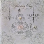 Congratulations On Your Wedding Cake Day Greetings Card Bride Groom Silver