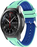 Simpleas compatible with Garmin Vivoactive 4 (45MM) / Legacy Saga Darth Vader (45MM) / Legacy Hero First Avenger (45MM) Watch Strap, Soft Silicone Replacement Bands (22mm, Mint Green Blue)
