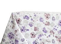 BIANCHERIAWEB Pink Poetry Pattern Kitchen and Living Room Tablecloth, Made in Italy, 100% Cotton, 140x180 cm