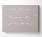 If I Lay Here If I Just Snow Patrol Beige Canvas Print Wall Art - Small 14 x 20 Inches