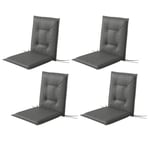 Set med 4 sittdynor 108 x 50 x 5 cm stolsdynor med knytband, sittdyna utomhus inomhus, sittdyna, bänkdyna för trädgårdsmöbler, s