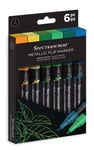 Spectrum Noir Metallic Waterbased Flip Marker-Pack of 6-Natural World, One Size