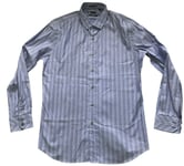 Paul Smith LONDON LS stripe Shirt SLIM fit contrast cuff 17 / 43  p2p 22.5"
