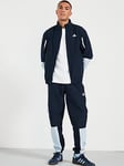 adidas Sportswear Mens Colourblock 3 Stripe Tracksuit - Navy, Navy, Size S, Men