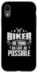 Coque pour iPhone XR Matrice de découpe Biker Young Late Vintage Motorcycle Club Amateur