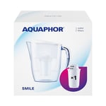 Water Filter Jug AQUAPHOR Smile Fridge Includes 1x A5 Filter Cartridge White