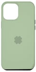 iPhone 12 Pro Max Lucky Clover - Trendy Pastel Sage Green Case