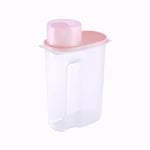 1.9/2.5l Food Storage Box Clear Container With Pour Lids Pink 1.9l