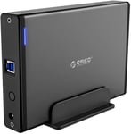 ORICO Aluminum 3.5 Inch External Hard Drive Enclosure USB 3.0 for 3.5" SATA III HDD, Compatible for Windows PC Mac OS Laptop PS4 XBox - with a Portable Stand and 12V 2A Power Adapter