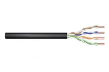 CAT 5e U-UTP outdoor installation cable, 100 MHz Fca (PVC), AWG 24/1, 100 m, sx, black