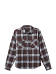 Bowery Lw Ultra Flannel Tops Shirts Casual Burgundy Brixton