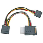PremiumCord Câble d'alimentation Y pour HDD Serial ATA vers 5,25" Femelle + 2 Prises SATA 15 cm