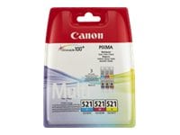 Canon CLI-521 C/M/Y Multi pack - 3-pack - gul, cyan, magenta - original - bläcktank - för PIXMA iP3600, iP4700, MP540, MP550, MP560, MP620, MP630, MP
