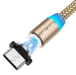 Magnetisk USB-C kabel - Fast Charge 2.4A - 2 m - Guld