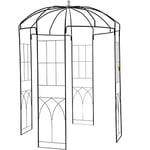 VEVOR Tonnelle de jardin en forme de cage à oiseaux, 2,4 m de haut, 1,5 m de large, tonnelle en fer forgé robuste, treillis d'arche de mariage pour vignes grimpantes dans le jardin extérieur, la cour,