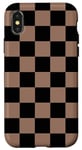 iPhone X/XS Black and Brown Classic Checkered Big Checkerboard Case