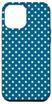 iPhone 12 Pro Max SMALL POLKADOT GEOMETRIC PATTERN TURQUOISE BLUE AND WHITE Case