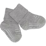 GObabyGO non-slip socks bamboo – grey melange - 6-12m