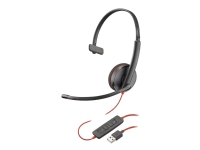 Poly Blackwire C3210 - Blackwire 3200 Series - headset - på örat - kabelansluten - USB-A - svart - Skype-certifierat, Avaya-certifierad, Cisco Jabber-certifierad