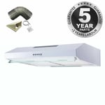 SIA STH50WH 50cm White Slimline Visor Cooker Hood Extractor Fan And 3m Ducting