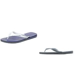 Havaianas Unisex's Brasil Logo Flip-Flop, MARINE BLUE, 9/10 UK, Unisex Adults, Top Mix, Flip Flop, Steel Grey/Steel Grey, 9/10 UK