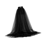 Kvinnors Tulle Tutu Lång Kjol Spets Upp Solid Färg För Fest black