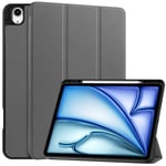 iPad Air 13 2024 Fodral Tri-Fold Pennhållare Grå