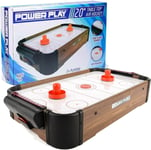 Power Play Table Top Air Hockey Game Kids Adults Wooden 20 Inch