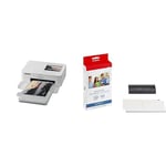 Canon SELPHY CP1500 Colour Wireless Portable Photo Printer (White) - Thermal Dye-Sublimation Postcard, Credit Card, Mini Sticker Photo Printing | Includes Genuine Ink & Paper Set (36 Sheets)