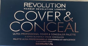 Makeup Revolution Cover and Conceal Palette Contour Highlighter - Light 8x 1.25g