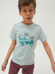 FatFace Kids' "Land Rover" Cotton T-Shirt, Sage