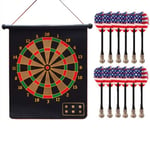 LHQ-HQ Magnetic dart board set, standard reversible magnetic dart board, 17 inches, 6 darts，For adult home outdoor games