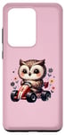 Galaxy S20 Ultra Adorable Owl Riding Go-Kart Cute On Pink Case