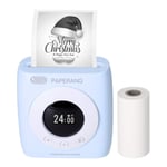 PAPERANG P2S Mini Pocket Printer BT Wireless Thermal Printer Portable Mobile Printer 300dpi for Picture Receipt Memo Note Label Sticker with Clock Function Compatible with Android iOS Windows Mac