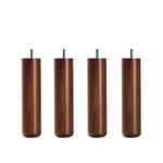 DUX - Runda Ben Ø 5,5 cm, Höjd 20 cm Valnöt, 4-pack - Sängben - Träfärgad
