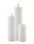 Smilla 3 Stk Sæt Genopladelig Home Decoration Candles Led Candles White Sirius Home