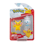 Pokémon PKW3028 – Battle Figure Pack – Winter Pikachu & Gelatini Set de Figurines Officielles
