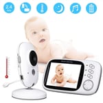 smzzz Child Monitor Audio Wireless Video Baby Monitor Security Monitoring Stable WIFI 3.2 Inch LCD Audio Call Voice Activation Function Temperature Monitoring Baby Sleep Nanny Clear