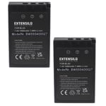 EXTENSILO 2x Batteries compatible avec Olympus Stylus 1s, 1 appareil photo, reflex numérique (1000mAh, 7,4V, Li-ion) avec puce d'information