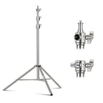 NEEWER 2.2m Support de Lumière en Acier Inoxydable,Support de Trépied de Photographie Robuste à Coussin à Ressort avec Adaptateur à Vis Universel 1/4" à 3/8" pour Stroboscope,Anneau Lumineux,Softbox
