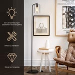168 cm modern golvlampa med fotkontakt & E27 lampfot & svart glasskärm
