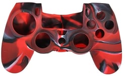 Silikongrep for kontroller, Playstation 4, Camouflage Red
