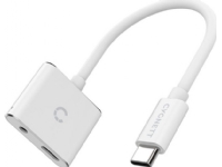 Cygnett Essential USB-C to mini jack 3.5mm and USB-C audio adapter (white)