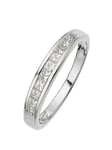 Love DIAMOND 18-Carat White Gold 50 Point Princess Cut Diamond Half Eternity Ring, Size K, Women