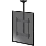 Kimex - Support plafond pour 1 écran tv mode portrait 65''-75'' - Hauteur 150 cm - Gris et noir