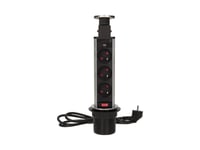 Orno Furniture Socket Fi6cm, 3X250v Ac Sliding Out From The Top With A Blockade (Or-Ae-1348)