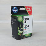 Genuine HP 304 Inkjet Twin Pack Black & Colour EXPIRED OCT 2022 Deskjet Envy Amp