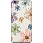 Apple iPhone 6s Plus Transparent Mobilskal Tecknade Blommor