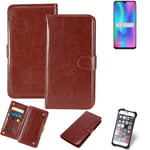 CASE FOR Huawei Honor 10 Lite BROWN FAUX LEATHER PROTECTION WALLET BOOK FLIP MAG
