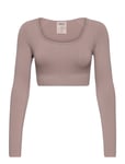 Luxe Seamless Crop Long Sleeve Sport Crop Tops Long-sleeved Crop Tops Purple Aim´n